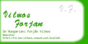vilmos forjan business card