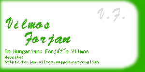 vilmos forjan business card